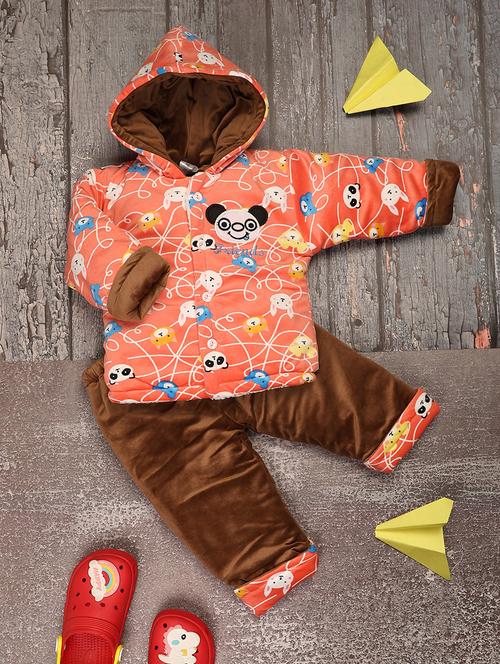 orange cotton suit sets twin & dungree - 20590363 - Very Small Image - 1