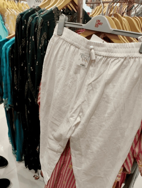 off white cotton flex trousers - 20590406 - Very Small Image - 1