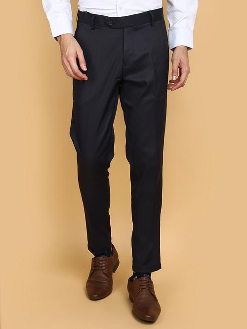 men solid mid rise formal trouser - 20591055 - Very Small Image - 1