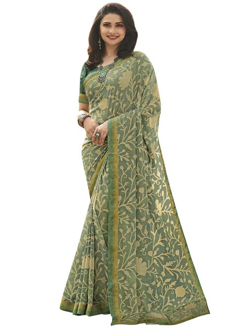 women floral printed saree with blouse - 20591797 - Very Small Image - 1