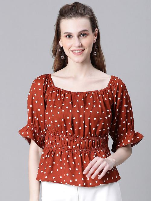 women polka doted peplum top - 20592409 - Very Small Image - 1