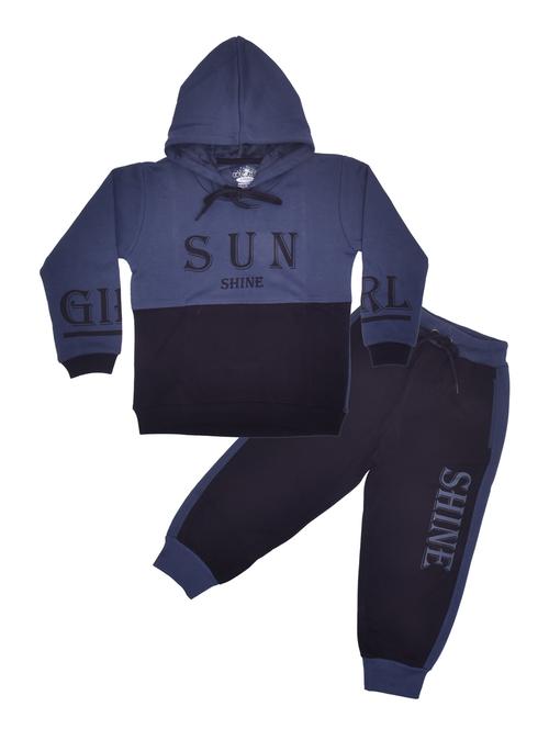 boys navy blue printed full length twin set - 20592638 - Very Small Image - 1