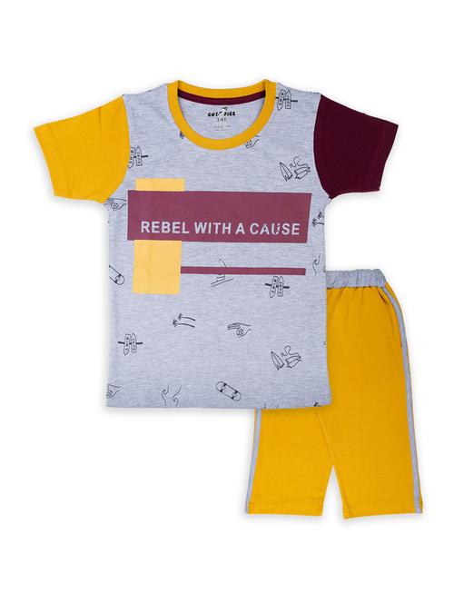 boys printed capri twin set - 20592726 - Very Small Image - 1