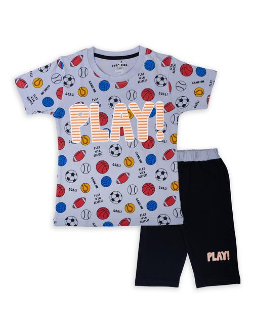 boys printed capri twin set - 20592738 - Very Small Image - 1