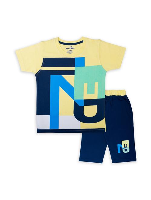 boys printed capri twin set - 20592760 - Very Small Image - 1