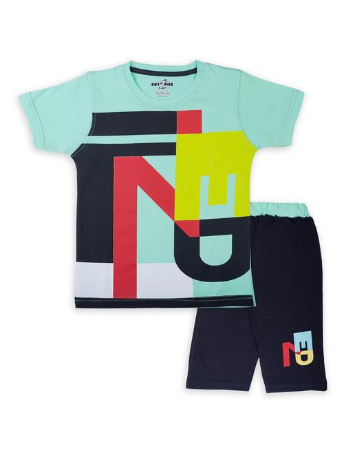 boys printed capri twin set - 20592767 - Very Small Image - 1