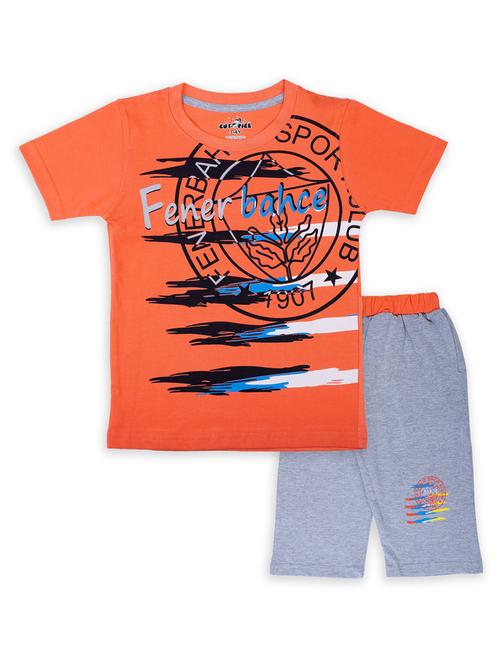 boys printed capri twin set - 20592779 - Very Small Image - 1