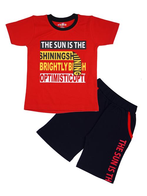 boys printed shorts twin set - 20592813 - Very Small Image - 1