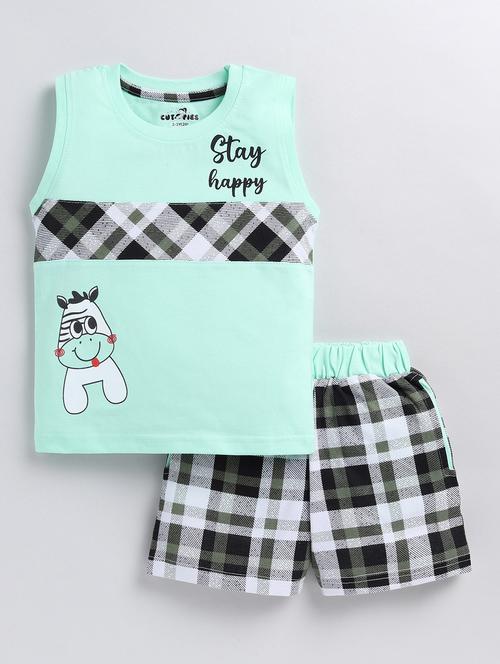 boys printed shorts twin set - 20592879 - Very Small Image - 1