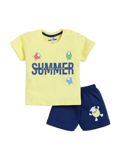 boys printed shorts twin set - 20592912 - Very Small Image - 1