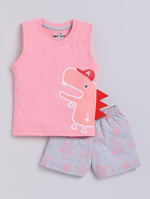 boys printed shorts twin set - 20592914 - Very Small Image - 1