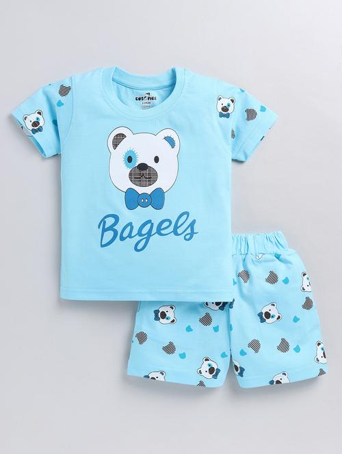 light blue cotton blend shorts twin set - 20592958 - Very Small Image - 1