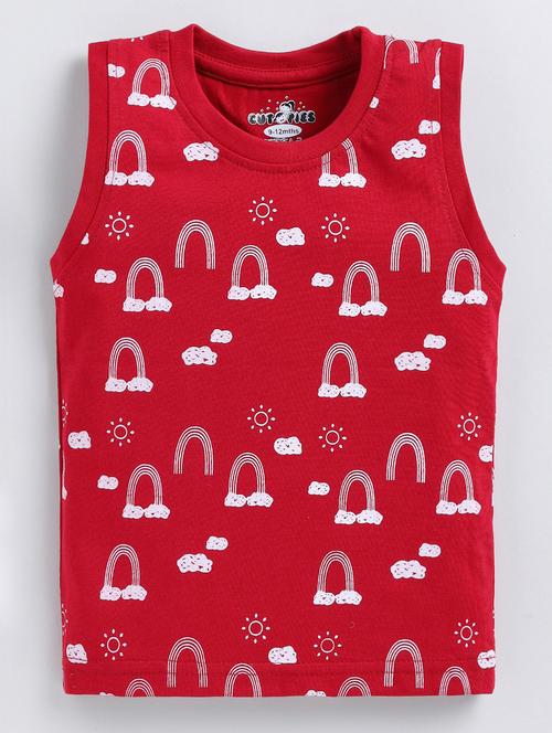 boys red quirky printed round neck t-shirt - 20593025 - Very Small Image - 1
