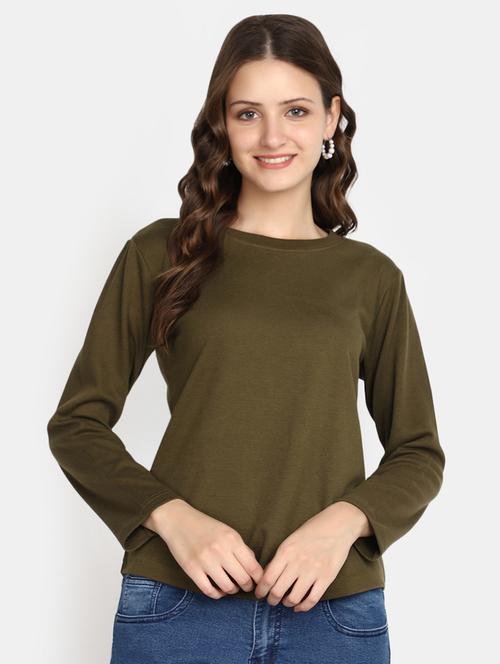 women solid long sleeves t-shirt - 20594808 - Very Small Image - 1