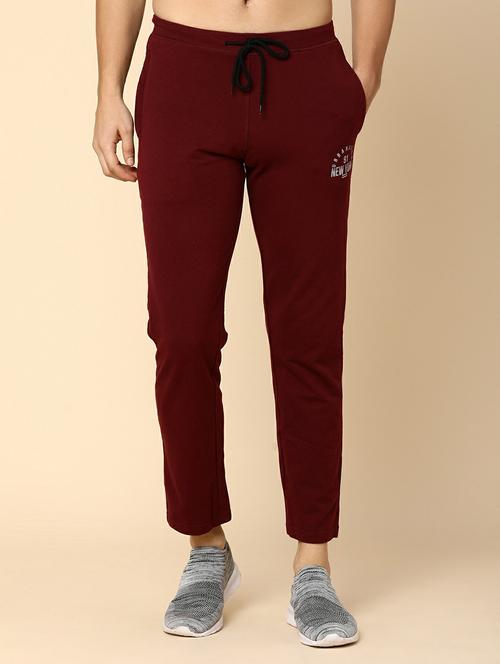 men maroon solid regular track pant - 20595052 - Very Small Image - 1