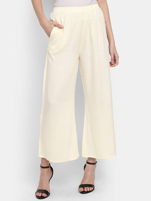 women mid rise solid straight palazzo - 20595165 - Very Small Image - 1