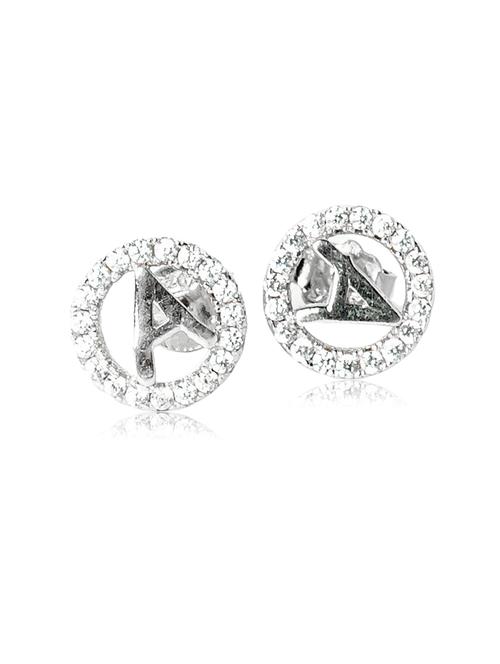 silver a written shaped stud earring - 20595592 - Very Small Image - 1