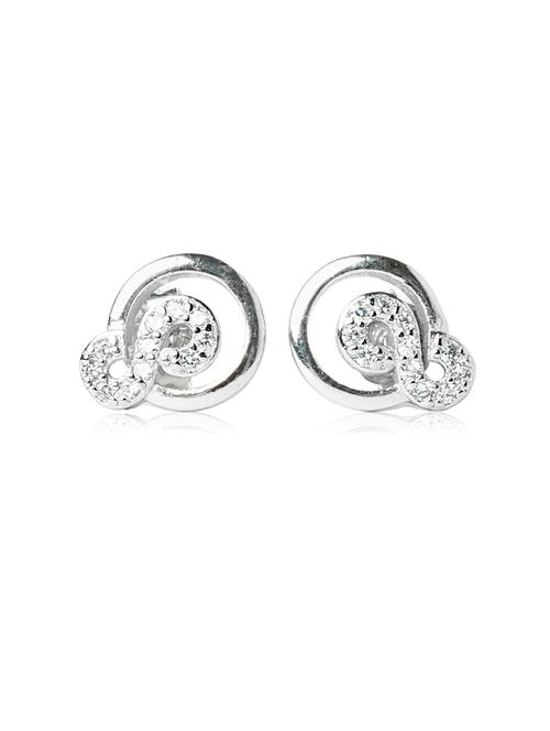 silver infinity shaped stud earring - 20595594 - Very Small Image - 1