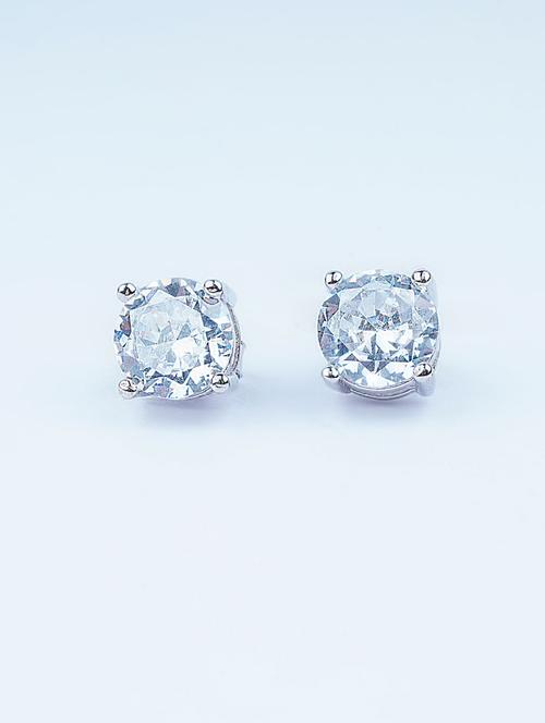 silver single solitaire stud earring - 20595611 - Very Small Image - 1