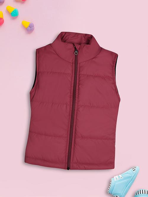 unisex pink solid quilted jacket - 20595862 - Very Small Image - 1