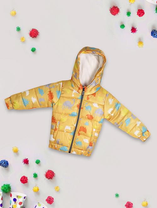 yellow cotton printed quilted jacket - 20595894 - Very Small Image - 1