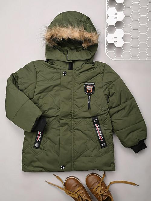 olive green cotton quilted jacket - 20595920 - Very Small Image - 1