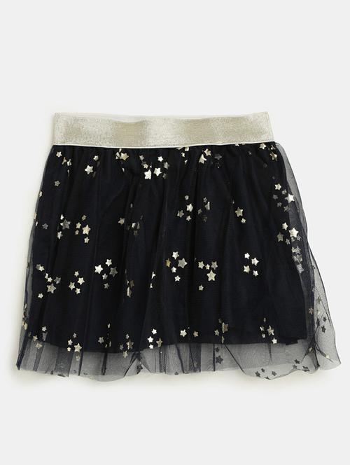 kids blue foil printed flared skirt - 20595939 - Very Small Image - 1