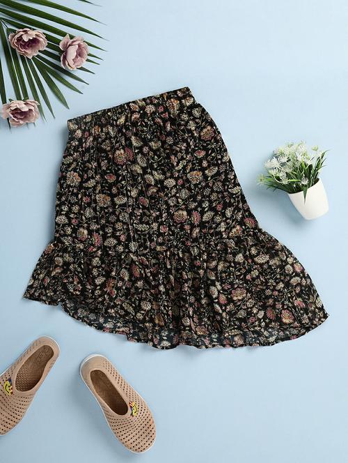 floral print asymmetric skirt - 20595951 - Very Small Image - 1