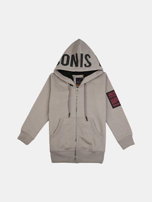 warm grey typographic hooded sweatshirt - 20596005 - Very Small Image - 1