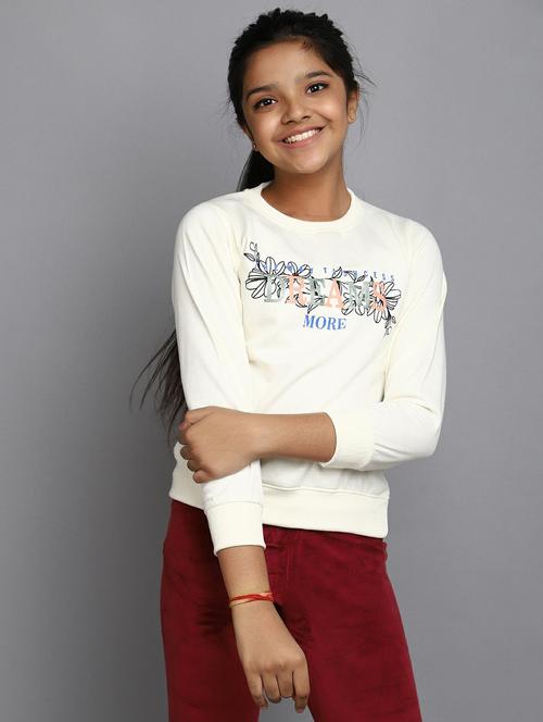 girls off-white graphic sweatshirt - 20596050 - Very Small Image - 1