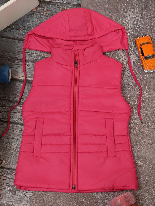 fuchsia sleeveless solid quilted jacket - 20596073 - Very Small Image - 1