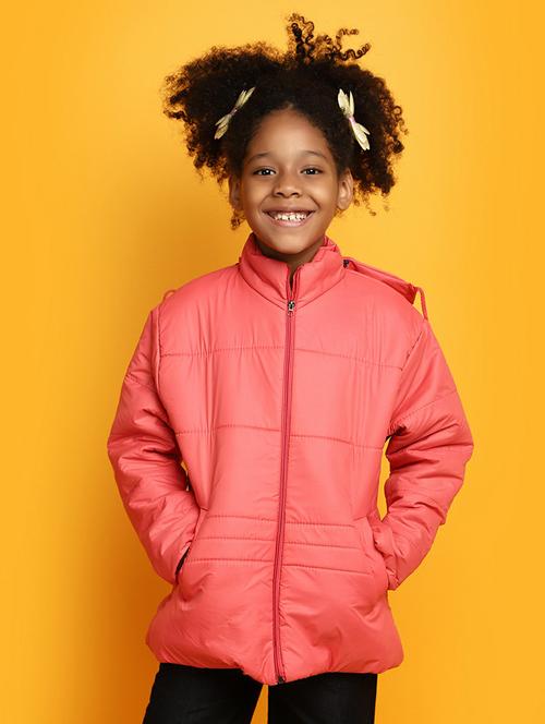 kids solid detachable hooded jacket - 20596077 - Very Small Image - 1