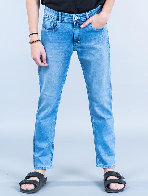 mens straight fit plain jeans - 20596436 - Very Small Image - 1