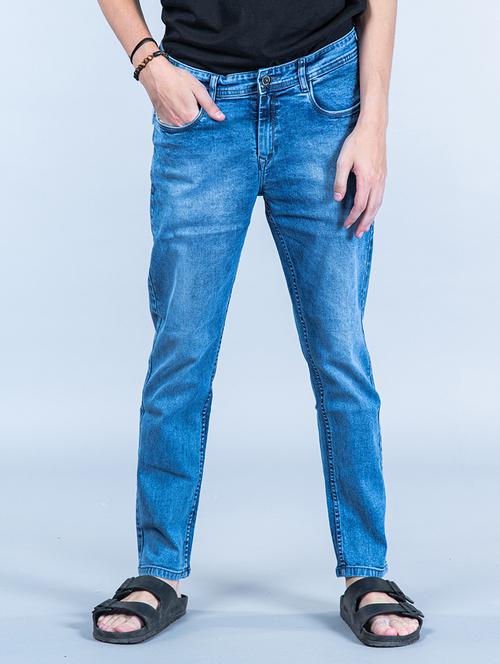 mens straight fit plain jeans - 20596456 - Very Small Image - 1