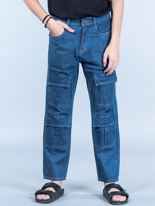 mens cargo plain jeans - 20596529 - Very Small Image - 1