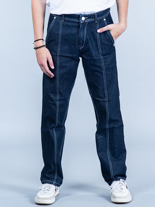mens relaxed fit plain jeans - 20596555 - Very Small Image - 1