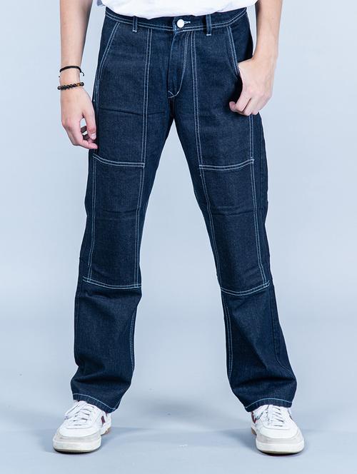 mens relaxed fit plain jeans - 20596561 - Very Small Image - 1