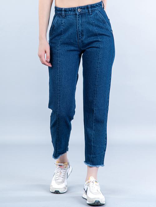 women's plain mom fit jeans - 20596677 - Very Small Image - 1