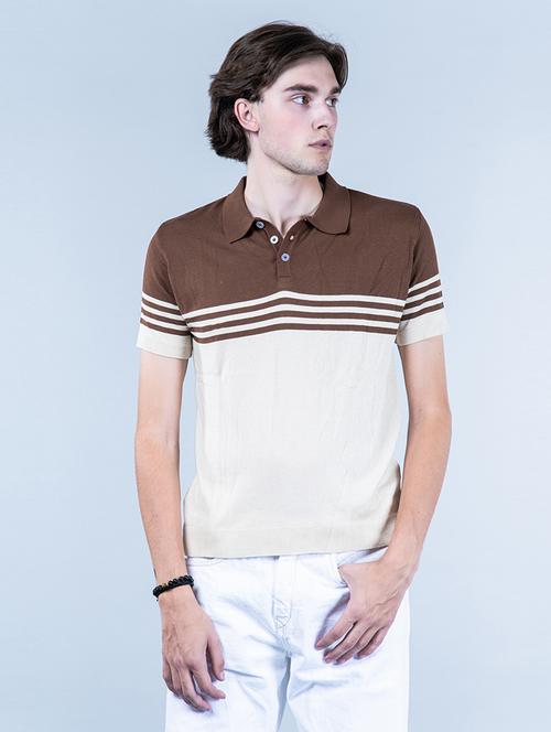 men striped cotton polo t-shirt - 20597062 - Very Small Image - 1