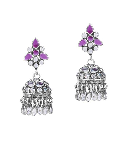 silver jhumka earrings - 20597458 - Very Small Image - 1