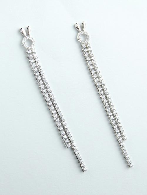 silver drop earrings - 20597479 - Very Small Image - 1