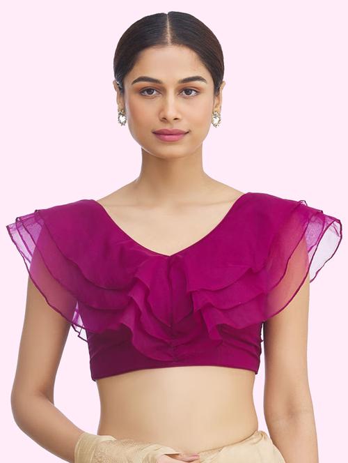 fuchsia solid blouse - 20597687 - Very Small Image - 1