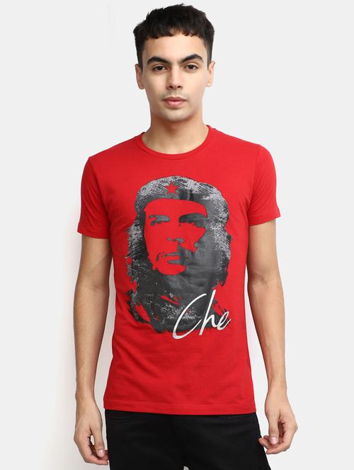 red front printed casual t-shirt - 20599870 - Very Small Image - 1