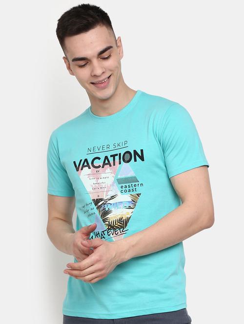 green front printed casual t-shirt - 20600012 - Very Small Image - 1