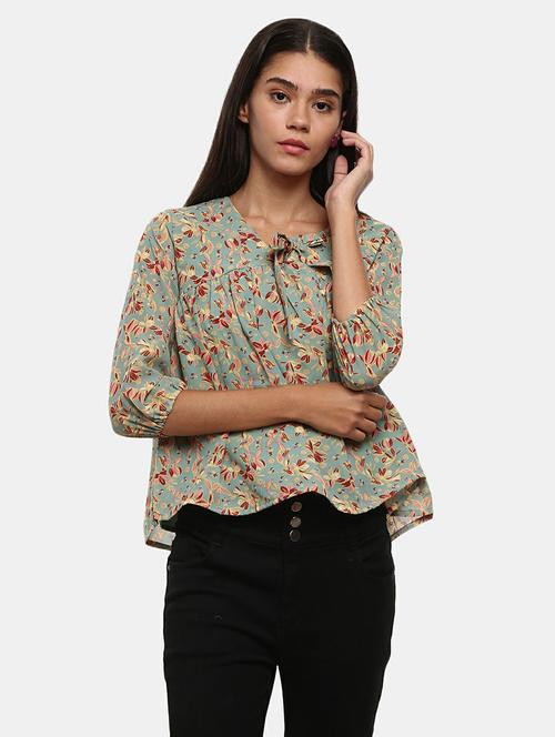 sea green georgette top - 20600139 - Very Small Image - 1