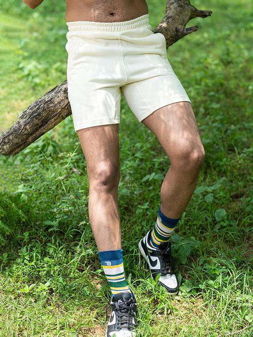 men solid light yellow shorts - 20600652 - Very Small Image - 1