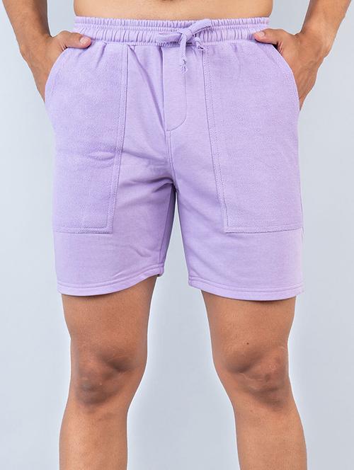 men solid lavender shorts - 20600697 - Very Small Image - 1