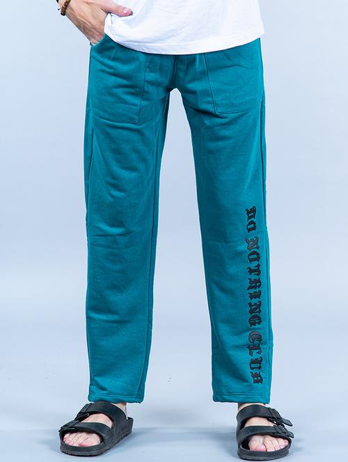 men teal blue full length track pants - 20600706 - Very Small Image - 1