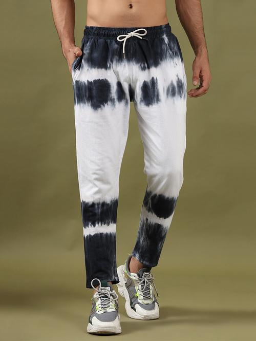 men black & white tie-dye track pants - 20600744 - Very Small Image - 1