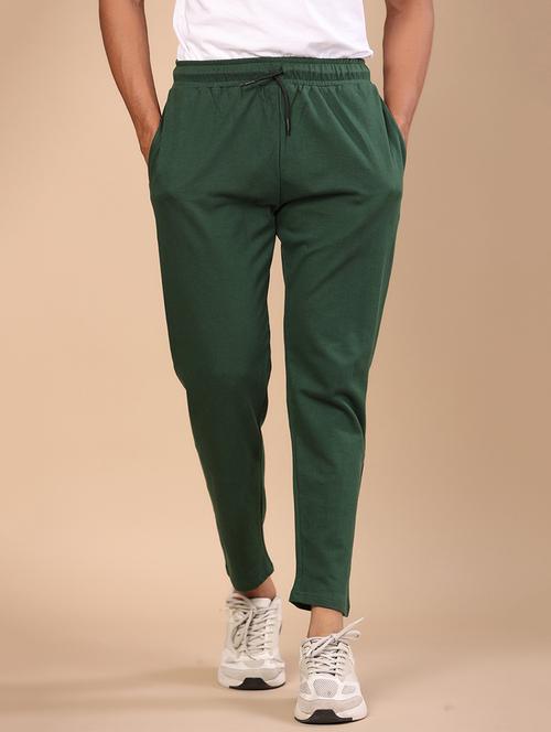 men dark green solid ankle length track pants - 20600762 - Very Small Image - 1